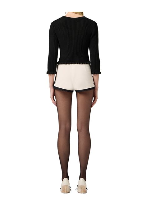 Maglia Elisabetta Franchi donna MK79Q52E2 110 nera cardigan con bottoni oro ELISABETTA FRANCHI | Maglie | MK79Q52E2110